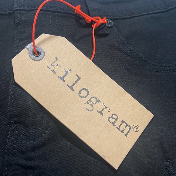 NEW Kilogram Jet Black Distressed Jean Shorts Men’s Size 34 NWT - Picture 6 of 9